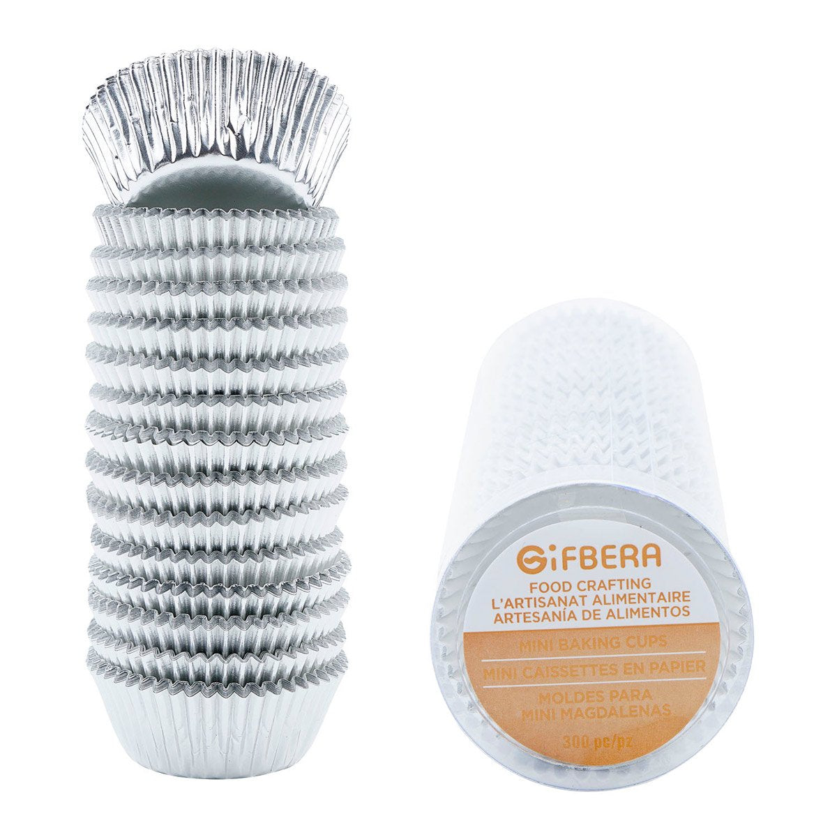 Gifbera Gold Foil Mini Cupcake Liners Small Muffin Baking Cups 300-Count