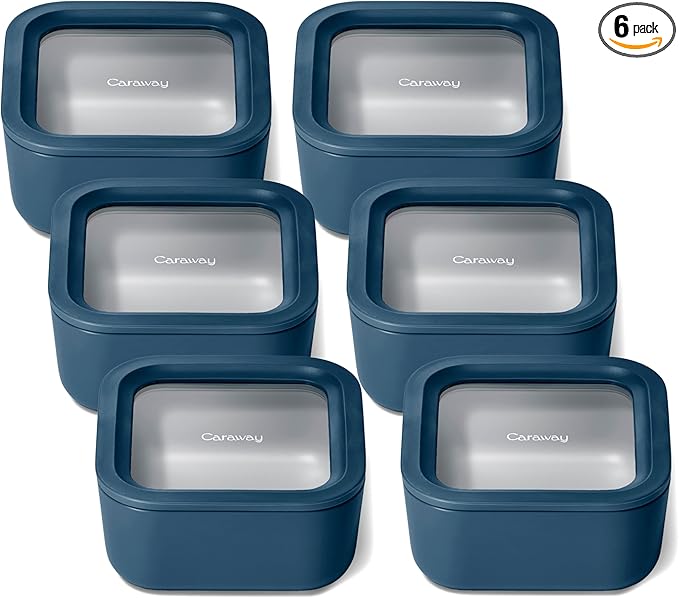 Caraway 6-Piece Glass Food Storage Container Set