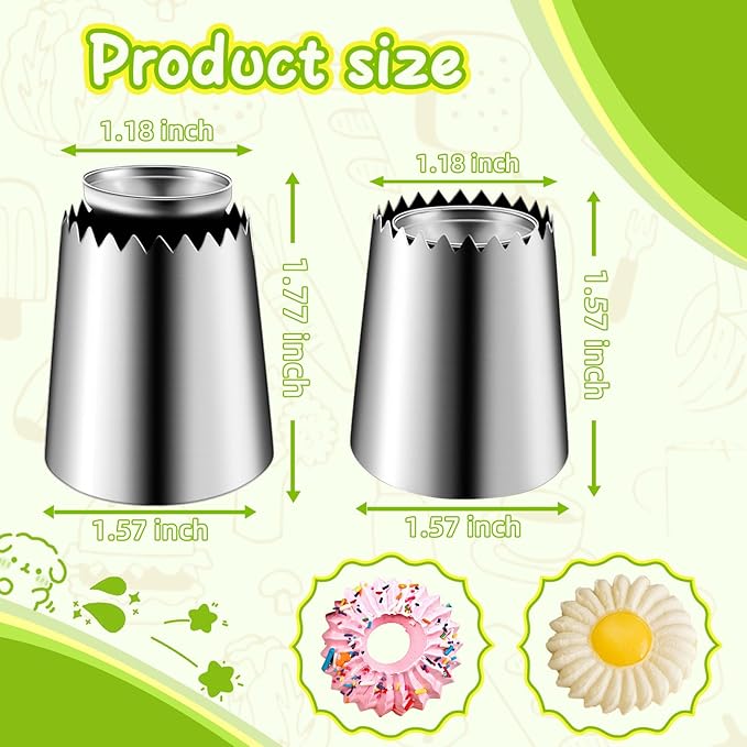 Suuker Sultan Tube Piping Tips Set, Stainless Steel