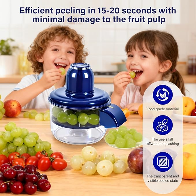 3DVASE Electric Grape Peeler Machine, One-Button Automatic Fruit Machine