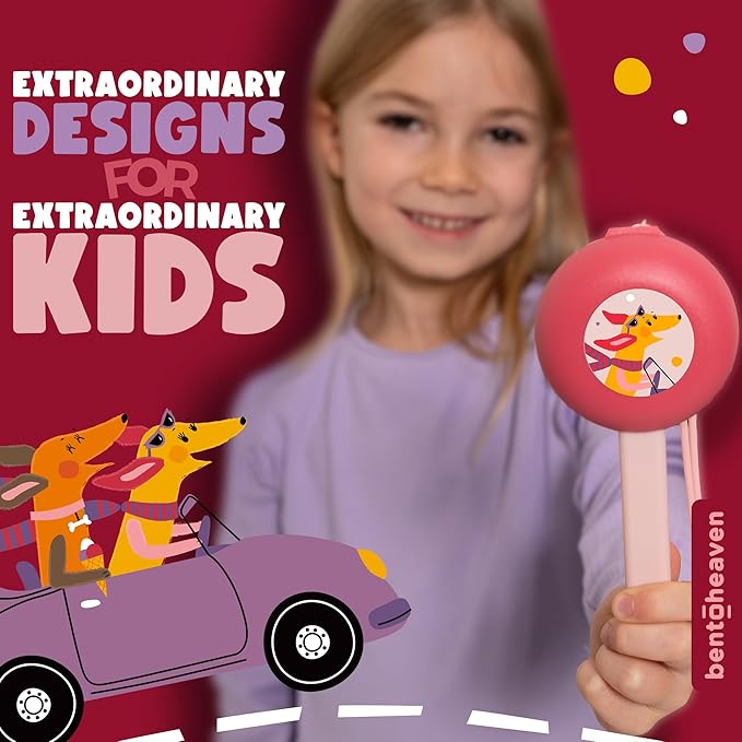Bentoheaven Kids Utensils Set with Case, Reusable Fork & Spoon, Dachshund