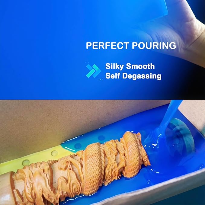 BBDINO Silicone Mold Making Kit 30A Platinum Liquid 1 Gallon Sapphire Blue