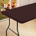 homing Rectangle Table Cloth Cover, Water-Resistant Polyester Elastic Fitted Tablecloth, Fits for 5 Foot Folding Tables, Washable Table Protector for Picnic, Camping, Outdoor (Coffee, 30" x 60")