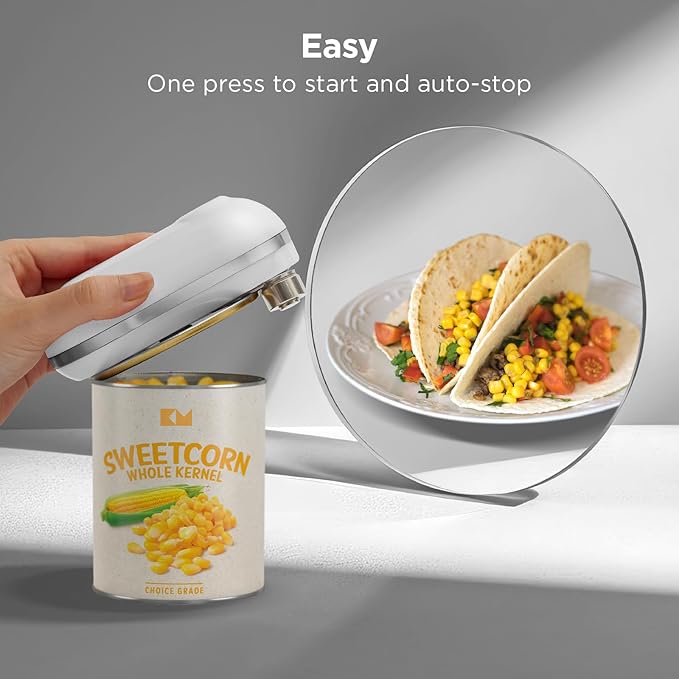 Kitchen Mama Mini Plus Rechargeable Electric Can Opener, White