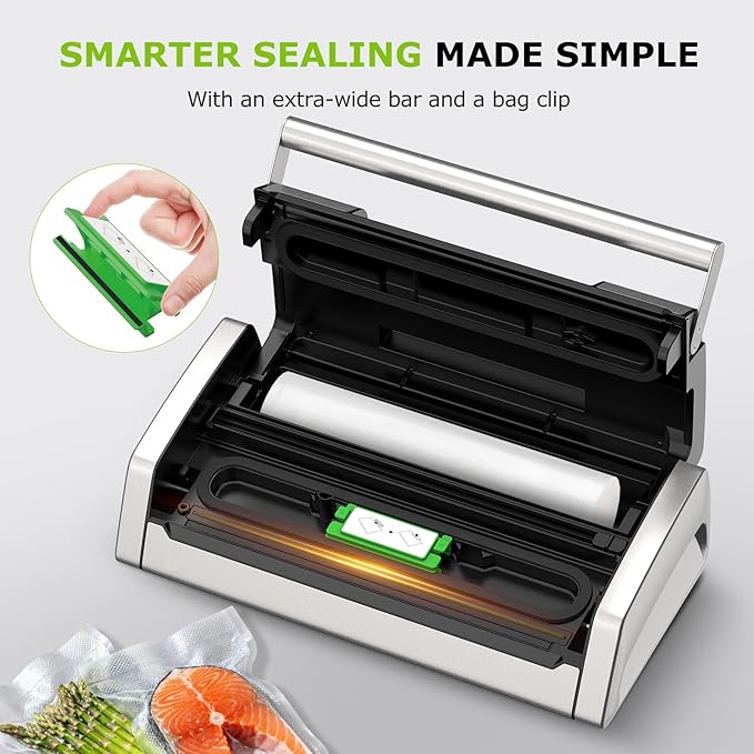 Bonsenkitchen Vacuum Sealer for Food, 5-in-1 Heavy Duty Performance