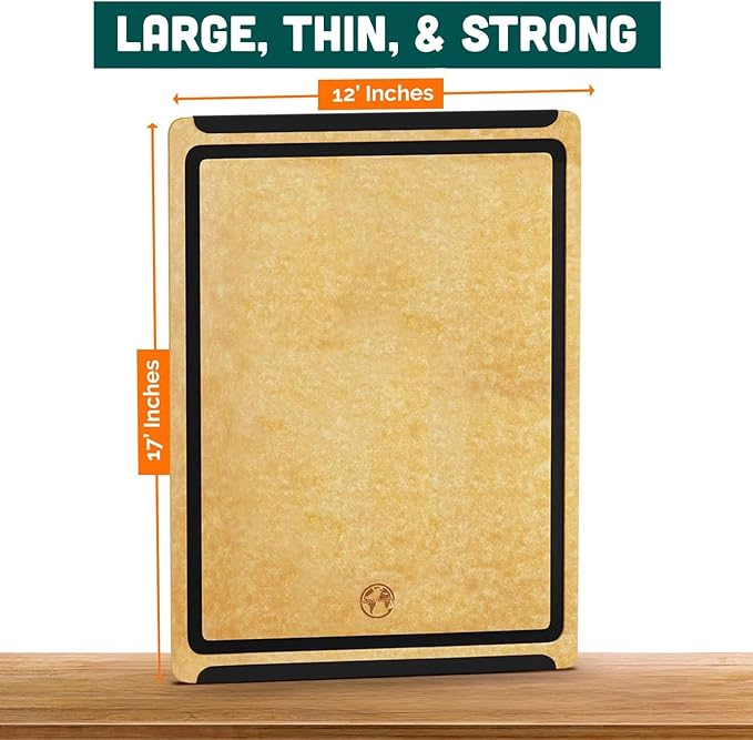 Earth’s Dreams Composite Wood Cutting Board 17” x 12”, Built in Groove
