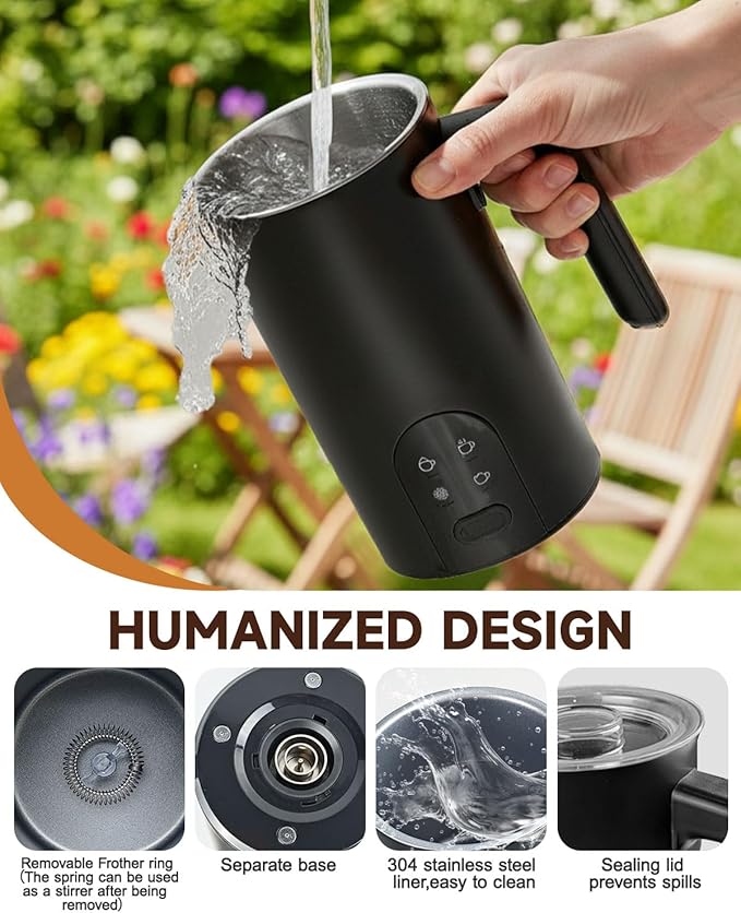 Torlaist Electric Milk Frother, 4-in-1 Automatic Milk Steamer & Foamer 11.8oz/350ml, Automatic Hot and Cold Foam Maker and Milk Warmer for Latte, Cappuccino, Matcha, Hot Chocolate Red