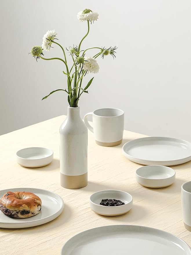 famiware Ceramic Soy Sauce Dish, 4oz Dipping Bowls Set of 6, White