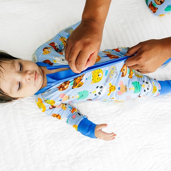 Little Sleepies Baby Pajamas, Blue Party Pals, 3-6M