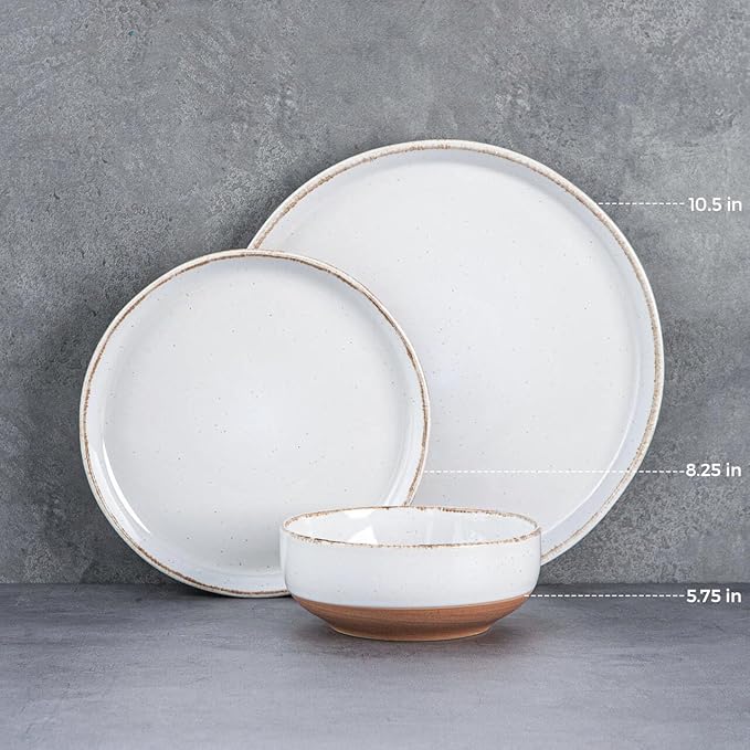 AmorArc Dinnerware Sets for 8, 24 Pieces Ceramic Plates and Bowls Set