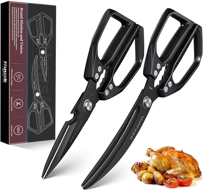 Huusk Kitchen Scissors for Food - Heavy Duty Kitchen Shears all Purpose