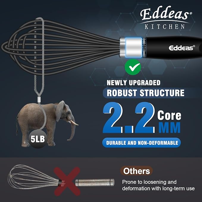 Whisks For Cooking Up To 500°F Silicone Whisk tool Non-Scratch