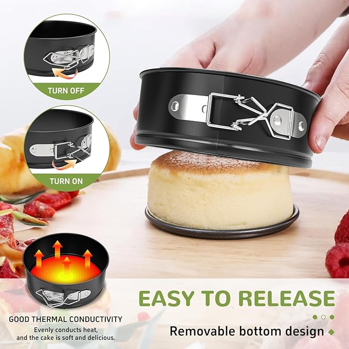 ZeroPone 4 Inch Mini Springform Pan for Mini Cheesecake Pizza