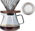 COFISUKI Upgrade Pour Over Coffee Maker - 20 OZ /600ML Borosilicate Glass Coffee Maker with Glass Coffee Dripper, Stylish Elegant Drip Coffee Maker for Home Cafe Restaurant Camping, 600 ml, Gray