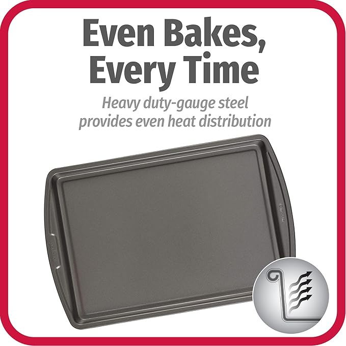 GoodCook Everyday Baking Sheet Set Nonstick Carbon Steel Standard-Sized Cookie Sheets for Even Baking, Bakeware Set Includes 3 Pans with Scratch-Resistant Finish, 13x9-Inch, Gray