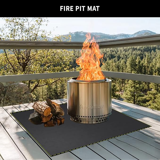 VCHOMY 40x60 Inch Under Grill Mat for Outdoor Grill Deck Patio Protector Extra Large Silicone Fireproof Waterproof Oil-Proof Fire Pit Matt BBQ Barbecue Pad