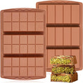 KASHME 2 Pcs Chocolate Bar Mold Deep Dubai 0.85 Inch Stuffed Chocolate Molds Silicone Large Break Apart Silicone Molds (10 Snap + 5 Snap）