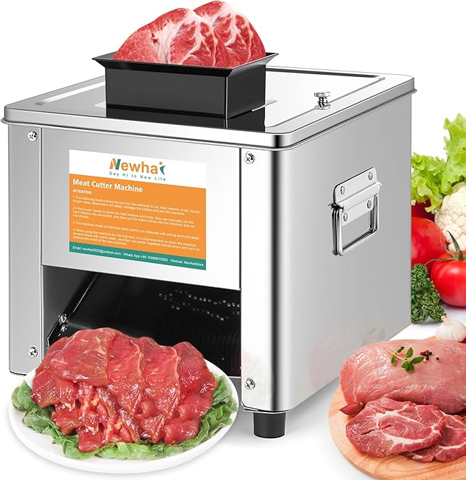 Newhai 850W Meat Cutter Machine, 3.5mm Electric Slicer Shredder 110V