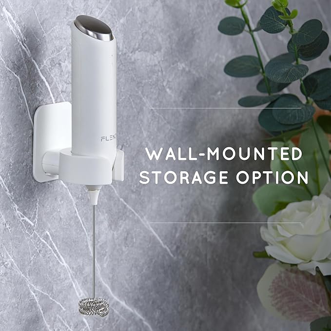 Flendy Rechargeable Milk Frother Handheld with Charging Stand