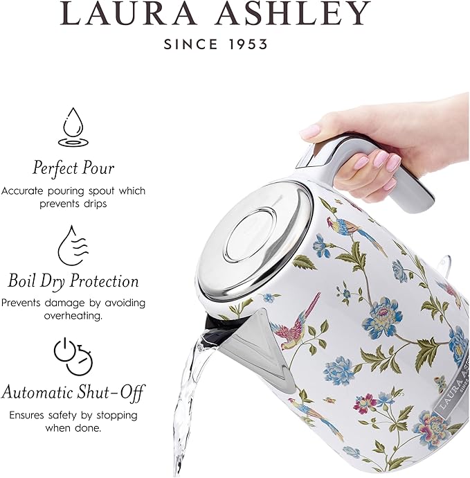 Laura Ashley Electric Kettles for Boiling Water, 1.7L Electric Tea Kettle