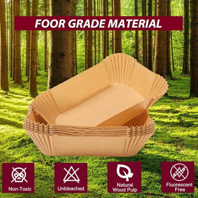 Loaf Pan Liners, 9x5In Air Fryer Liners Disposable, 100Pcs Loaf Pan Parchment Liners, Non-Stick Pre Formed parchment paper for baking, Rectangle Bread Pan Liners for Baking Bread for Ninja DZ201