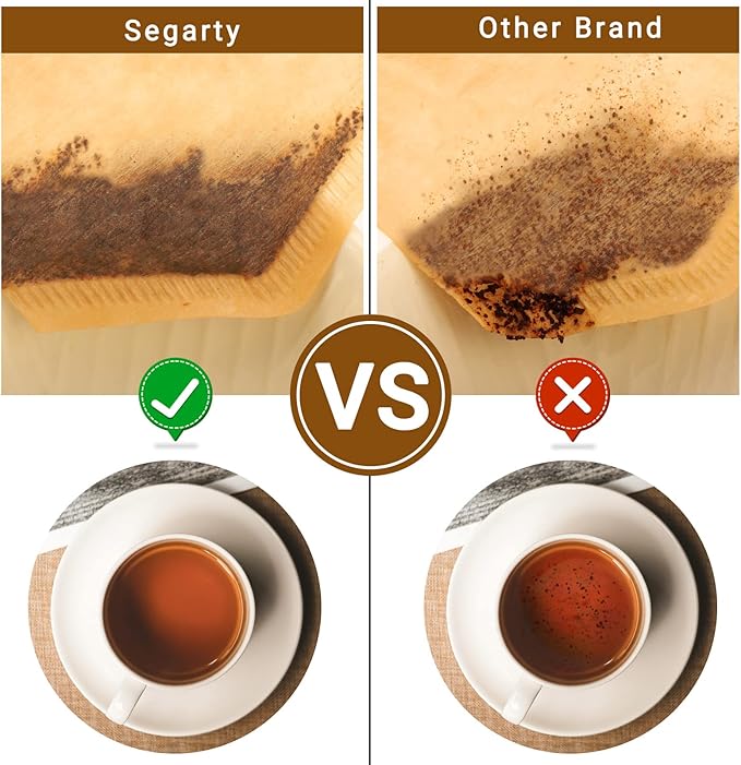 Segarty #1 Coffee Cone Filters, 100 Count Pack Size 1-2 Cup Natural Unbleached Brown Paper Disposable Pour Over Maker Basket Dripper for Most Brewer Machine for Home, Office, Cafetera