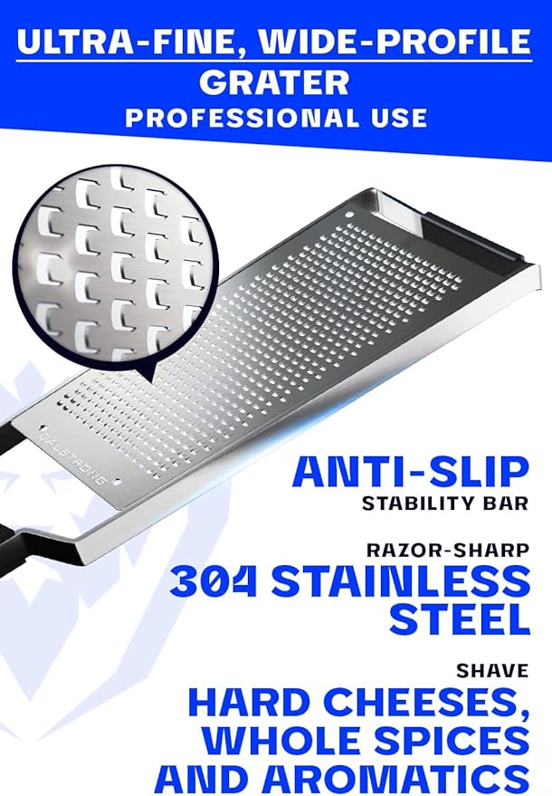 Dalstrong Wide Cheese Grater — Fine #304 Stainless Steel Blade, Blade Guard — For Parmesan, Hard Cheese, Chocolate & Citrus Zest — Non-Slip G10 Handle, Professional Grade, customer support