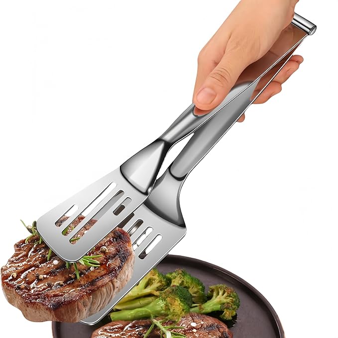 Huakai Kitchen Cooking Tongs, stainless steel,11.8 Inch