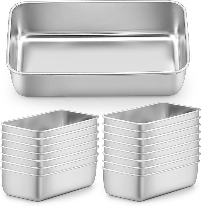 LIANYU 16 Pack 9x5Inch Loaf Pan for Bread Baking, Stainless Steel Bread Pan