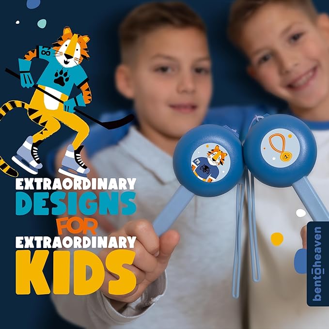 Bentoheaven Kids Utensils Set with Case, Reusable Fork & Spoon, Tiger