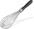 Doosu 18/8 Stainless Steel Balloon Whisk for Cooking (12 Wires, Black)