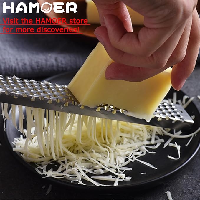 HAMOER Cheese Micro Plane Grater Lemon Citrus Zester Channel Knife Tool Set