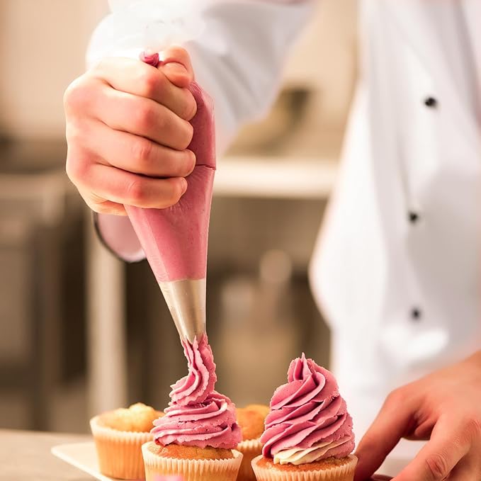 Piping Bags 12 & 16 Inch, 200 PCS Tipless Piping Bags Disposable Pastry Bags Thick Icing Bags for Decorating Cake Cookies