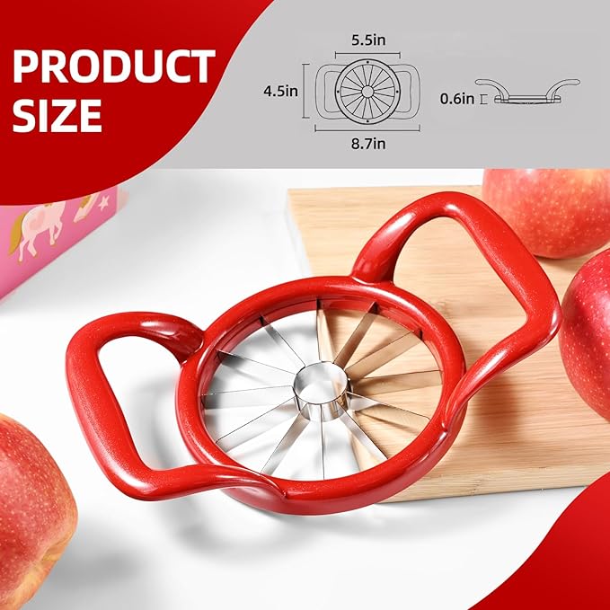 5.5 Inch Heavy Duty 12-Slice Apple Divider Wedger, Fruits Cutter Corer