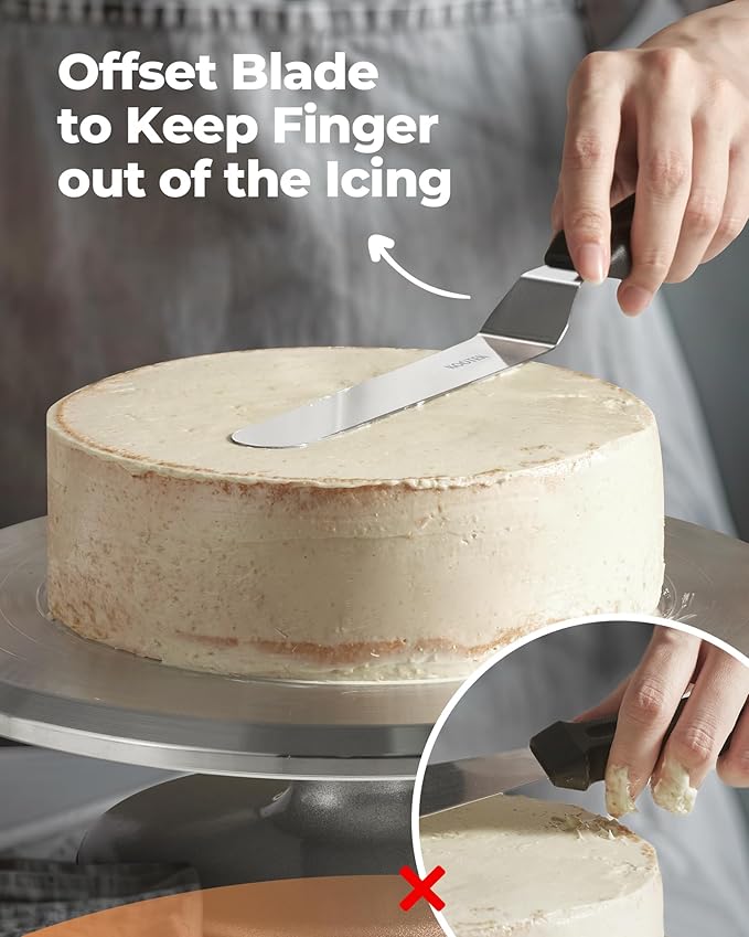 Kootek Angled Icing Spatula, Stainless Steel Offset Spatula, 6" & 8"