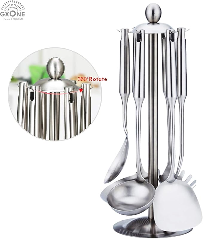 Cooking Utensils Set,6 PCS with Utensils Holder,304 Stainless Steel