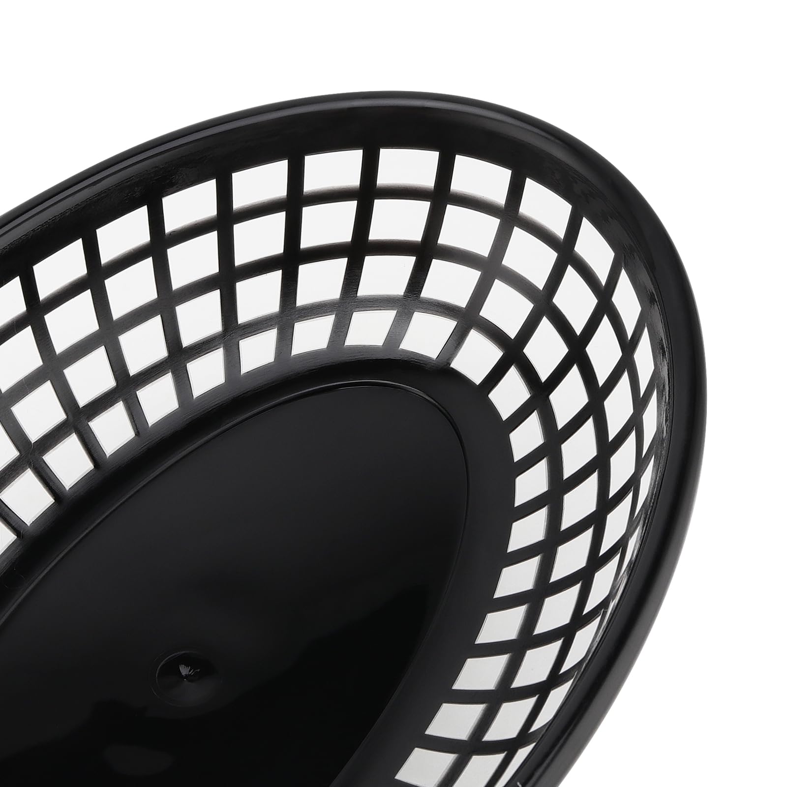 HEIHAK 60 Pack 9x5.7x1.6 Inch Black Plastic Fast Food Baskets, Restaurant Serving Basket, Oval Fast Food Serving Baskets for Picnic, Chicken, Burgers and Fries