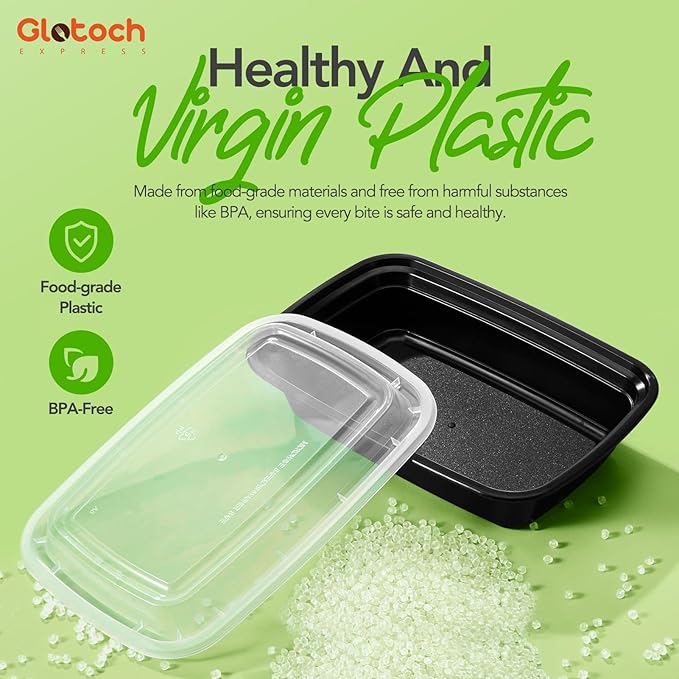 Glotoch 24oz [1 Pallet-8350 Pack] Meal Prep Containers Reusable with Lids, Food Storage Containers Microwave,Freezer,Dishwasher Safe, Leakproof & BPA Free Durable Plastic Bento Box To Go Take Out