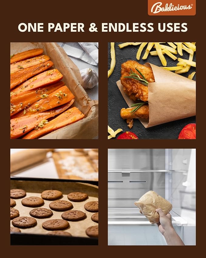 Baklicious 9x13inch 220pcs Unbleached Pre-cut Heavy Duty Parchment Baking Sheets