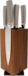 Brosisincorp 360° Rotating Acacia Wood Magnetic Knife Block without Knives
