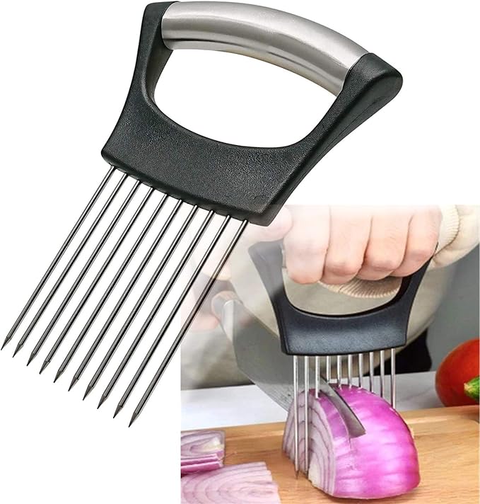 Stainless Steel Onion Holder for Slicing,Onion Slicer Holder,Kitchen Gadget