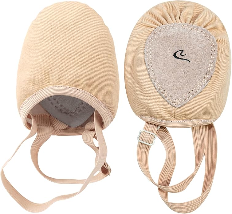 Caplancy Half Soles Dance Shoes for Women Girls Men Lyrical Pirouette Ballet Canvas Shoes Turners Dance Shoes for Contemporary (Girls/Boys) Toast XS
