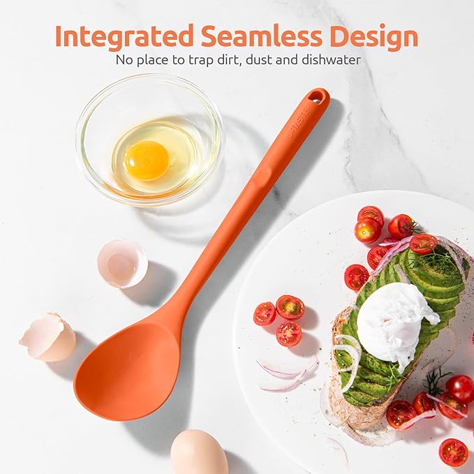 U-Taste Silicone Cooking Spoon, 13.3" Long Large Mixing Spoon, Orange