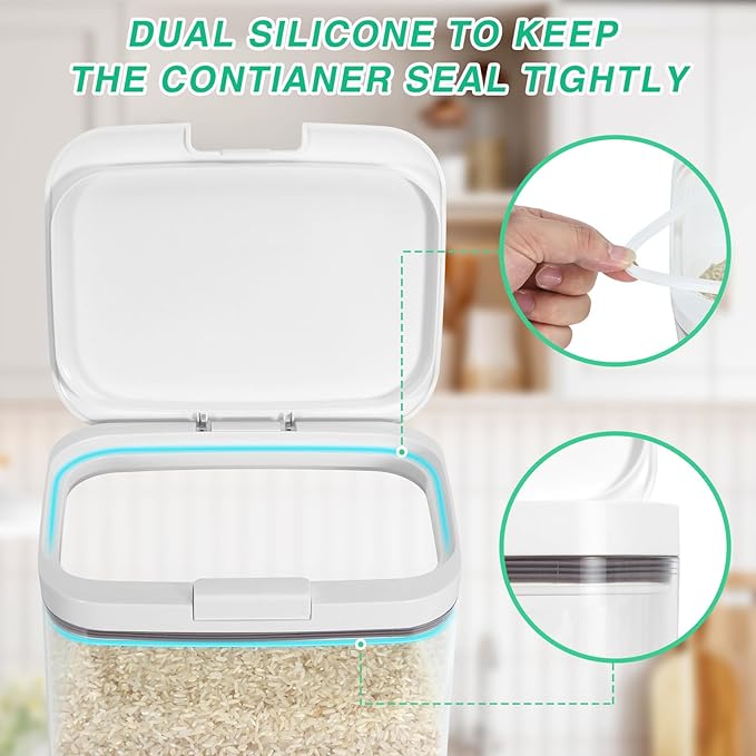 4.75 Qt Rice Flour Container Dog Food Storage Holder with Flip-up Lid Scoop
