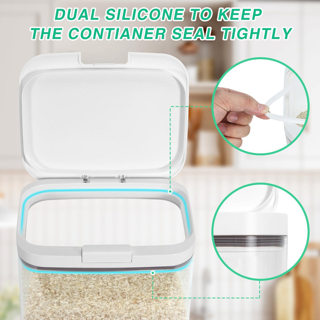 4.75 Qt Rice Flour Container Dog Food Storage Holder with Flip-up Lid Scoop