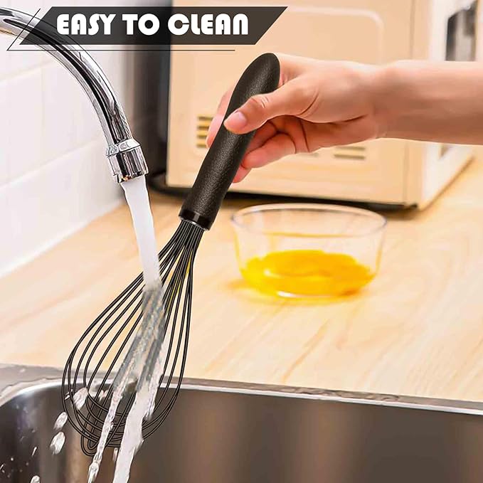 TEEVEA Silicone Whisk 11 Inch, Nonstick Heat Resistant for Cooking Baking