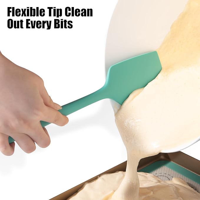 Doosu 600°F Heat Resistant Silicone Spatula Scrapers (Set of 4, Multi-3)