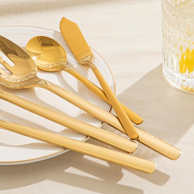 KINGSTONE 16 piece Large Hostess Serving Utensils Set,18/10 Stainless Steel