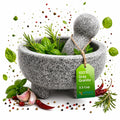 Umien Granite Mortar and Pestle Set 8-Inch (3.5-Cup), Molcajete, Grey