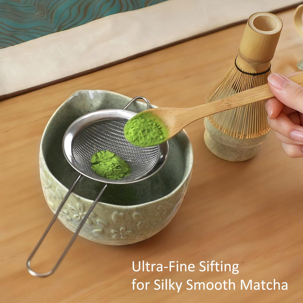 VENSEEN Matcha Whisk Set with Japanese Ceramic Bowl & Whisk, 8-Piece